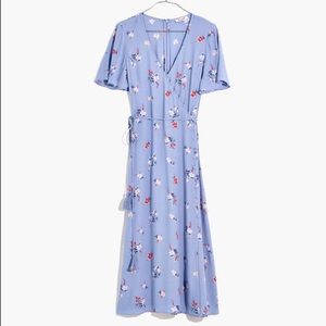 Madewell Button Wrap Midi Dress